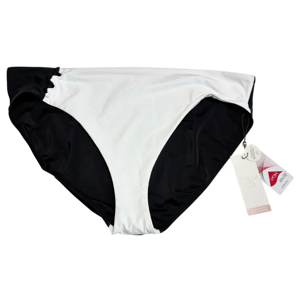 CALIA Carrie Underwood Black & White Bikini Bottoms Loop Detail NWT Womens XXL